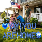 Novabright 16 Pcs Welcome Yard Sign LED Yay You Are Home Outdoor Home Decoration with Stake Welcoming Garden for Baby Shower Homecoming Return Housewarming Travel Family Reunion Military(Blue) - Image 6