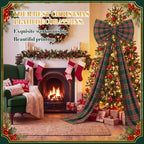 Riceshoot 32x250 Inch Christmas Tartan Plaid Green Bow, Giant Decorations - Image 3