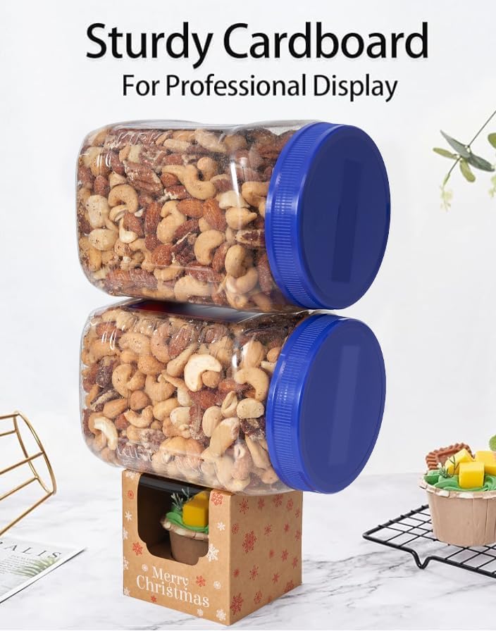 Happyhiram 100 Pack Kraft Brown Single Christmas Cupcake Boxes with Inserts - Image 4