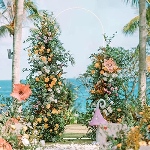 Wokceer 6FT Arch Backdrop Stand White Metal Wedding Arch Backdrop Stand - Image 3