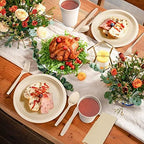 Gezond 400pcs Compostable Plates Set Heavy-duty Disposable Plates Napkins - Image 5