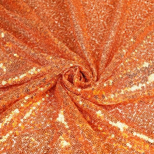 Poise3EHome Orange Sequin Backdrop Curtains, 4 Panels 2FTx8FT Glitter Background for Halloween Party Birthday Party Wedding Christmas Thanksgiving Holiday Festival Decor - Image 5