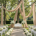 2 Panels 5ft(W) x 20ft(L) Soft Tan Ceiling Drapes for Wedding Parties by PartyVillage