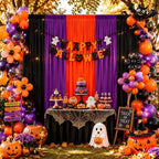 Halloween Backdrop Curtain 15ftx10ft - Halloween Wrinkle Free Satin Drapes - Image 5