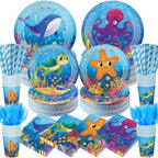 450 Pcs Tableware Set, Serve 50, Ocean Color, Under the Sea by Unknown
