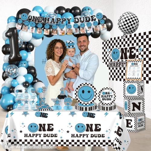 Cocomigo One Happy Dude Birthday Decorations, All-in-1 Party Set Serves 25 - Image 6