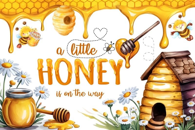 12x6ft A Little Honey is On The Way Baby Shower Decorations Backdrop Honey Bee Daisy Baby Background Cartoon Sweet Baby Chrysanthemum Gender Reveal Birthday Party Banner Photo Booth by ZJRBJB