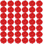 Auihiay 64Pcs Red Hydrangea Artificial Flowers, Fake Hydrangea Flowers by Auihiay