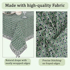 Ridhi Basil Green Block Print Cotton Rectangle Table Cloth, 52x70 inch - Image 6