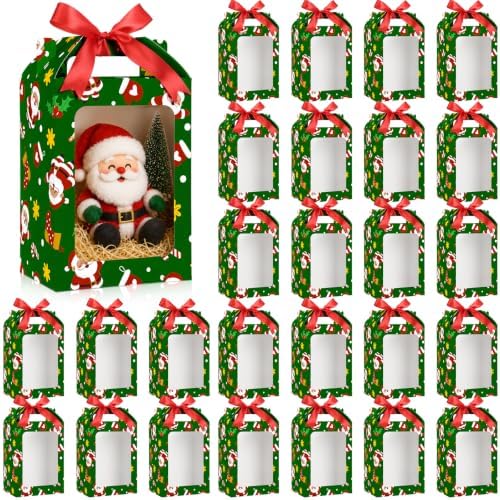 Eaasty 24 Pcs Christmas Gift Boxes with Window Santa Gift Boxes by Eaasty