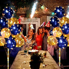 Wettarn 6 Set of Christmas Balloon Stand Kit for Floor with Balloons Light Strings Holder Centerpieces Balloon Column Kit Birthday Baby Shower Wedding Party(Gold Sequin, Navy Blue) - Image 7