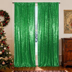 Poise3EHome Green Sequin Backdrop Curtains, 4 Panels 2FTx8FT Glitter Background for Party Birthday Party Baby Shower Wedding Christmas Thanksgiving Halloween Holiday Festival Decor - Image 3