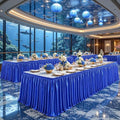 21ft Length Royal Blue Satin Table Skirt for Rectangle Tables, Wrinkle Resistant Pleated Ruffle Table Cloth Glitter Desk Skirting for Weddings Banquet Birthday Party Stage Decorations by Partisky