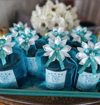 Personalized Ribbons Bows 25 for Wedding Bridal Shower Baby Favor, Party Favors, Quinceanera Anniversary Sweet 16 Custom Made Names (Turquoise) - Image 3
