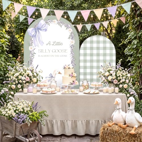 Mindsoft 2 Pcs Silly Goose Arch Backdrop Cover, Green - Image 5