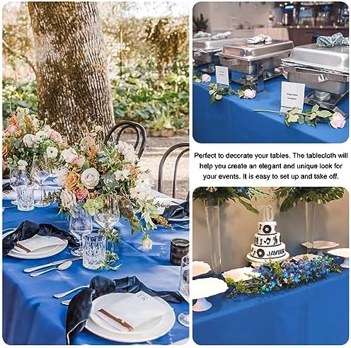 4 Pack Rectangle Tablecloth 60x126 Inch Blue Washable Polyester Table Cover for Wedding Dining Table Buffet Parties Banquet Decoration（Blue） - Image 5