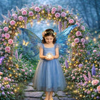 20x10ft Enchanted Forest Backdrop Fairy Tale Magic Garden Floral Arch Butterfly Photography Background for Kids Girls Baby Shower Birthday Party Decoration Photo Booth Props - Image 2
