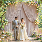 40x10ft Nude Backdrop Curtains for Wedding Parties Wrinkle Free Photo Backdrop Drapes for Photography Birthday Baby Shower Soft Fabric Party Backgournd for Photoshoot 5x10ft, 8 Panels - Image 4