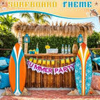 2 Pcs Summer Surfboard Prop Decoration 3.9 ft Large Surfboard Cardboard Cutout Life Size Beach Photo Booth Prop Tropical Outdoor Yard Sign for Surfing Swimming Hawaiian Luau Bar Supplies - Image 4
