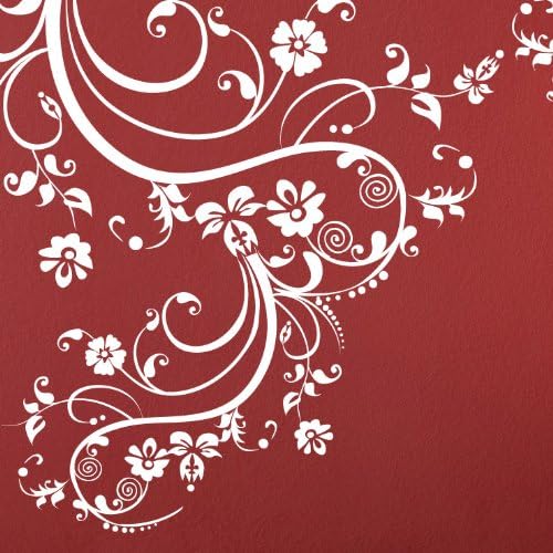 Beige Swirl Flower Floral Wall Decal Design. (100" X 29") #262A - Image 5