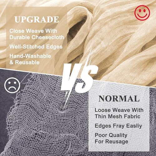 Wokceer Cheesecloth Table Runner Sand 10FT Boho Gauze Runner, 12 Pack - Image 4