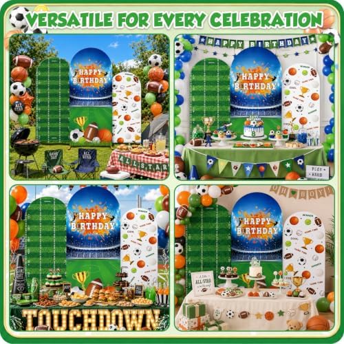 3Pcs Sports Themed Arch Backdrop Cover Multi-Sport Star Party Decorations - Image 6