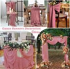 10 Pack Cheesecloth Table Runner 35 x 120 Inch, Dusty Rose - Image 5