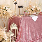 SquarePie Sequin Tablecloth 60x120 Inch Fuchsia Pink for Wedding Party - Image 5