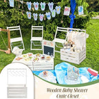 Suzile Baby Shower Crate Wooden Closet Baby Basket Gift,White - Image 6