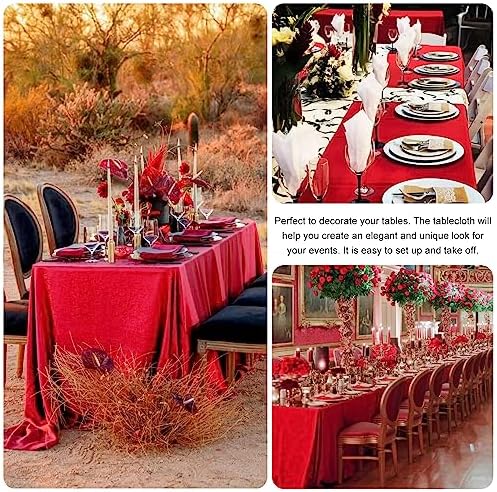 4 Pack Rectangle Tablecloth 60x126 Inch Red Washable Polyester Table Cover for Wedding Dining Table Buffet Parties Banquet Decoration（Red） - Image 5