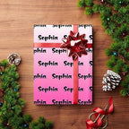 MyPupSocks Personalized Logo Wrapping Paper, Gradient White And Pink Custom Funny Name Wrapping Paper Roll for Boys Girls Baby Shower Anniversary Birthday Christmas Gift 58x23 Inch 5 Rolls - Image 4