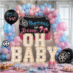 OH BABY Marquee Light-Up Letters, oh baby lettersg ender reveal decorations gender reveal decorations oh baby sign big letters (3FTOHBABY+Blue Pink Balloon) - Image 6