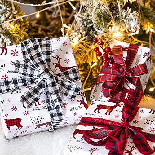 WRAPAHOLIC 30 Inch Jumbo Reversible Christmas Wrapping Paper - 30 Inch x 100 Feet Jumbo Roll Red White Reindeer and Snowflake Wrapping Paper for Christmas, Holiday, Party - Image 5