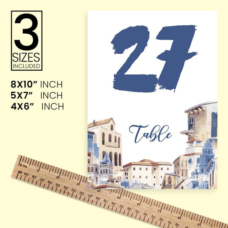 City Europe Wedding Table Number Cardss 1-100 Double Sided For Reception Event Party Baby Shower Birthday 4x6 - Image 4