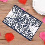 FOMTOR Laser Cut Wedding Invitation Set with Envelopes & Inserts & Seals – Perfect for Weddings, Bridal Showers, Engagements & Anniversary Celebrations - Blue, 40pcs - Image 4