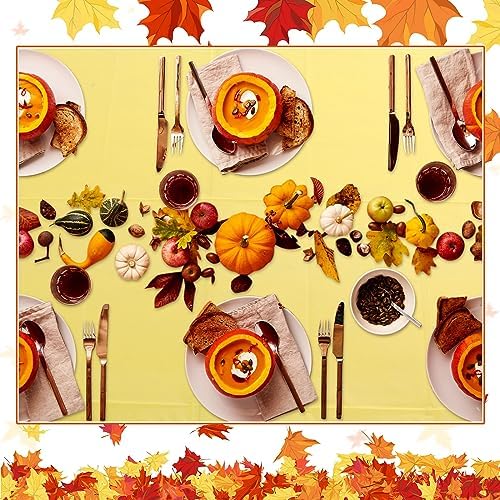 Jinei 20 Pcs Fall Plastic Tablecloth Thanksgiving Disposable Table Cover - Image 5