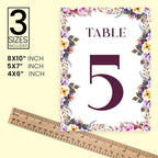 Floral Design Table Number Cards Double Sided Party Table Numbers for Reception Baby Shower Anniversary Birthday Bridal Party 5x7 100 Pcs - Image 4