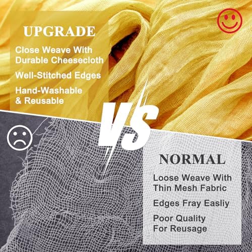Wokceer Cheesecloth Table Runner Gold 10FT Boho Gauze Runner, 12 Pack - Image 4