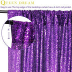 Purple Sequin Backdrop 4 Panels 2FTx8FT Glitter Party Photo Background - Image 5