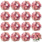 Geosar 16 Bundles Artificial Peonies Flowers,Pink Lavender by Geosar