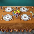GLORY SEASON Velvet Tablecloth Luxurious Solid Rectangle Table Cloth,Oblong Retro Farmhouse Ruffle Tablecloths Washable Table Cover for Party Wedding Baby Shower Kitchen Dinning Tabletop Decoration - Image 4