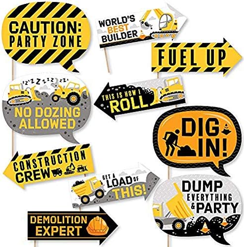 Big Dot of Happiness Funny Dig It - Construction Party Zone - Baby Shower or Birthday Party Photo Booth Props Kit - 30 Ct - Image 3