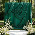10ft x 15ft Hunter Green Backdrop Curtains for Wedding Parties, 2 Panels Extra Long Wrinkle Free Fabric Drapes Photo Backdrop for Baby Shower Birthday Stage Reception Lobby Decoration by CO-AVE