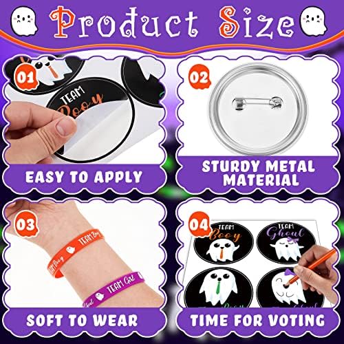 Deekin 101 Pcs Halloween Gender Reveal Party Supplies, Ghost Voting Poster - Image 3