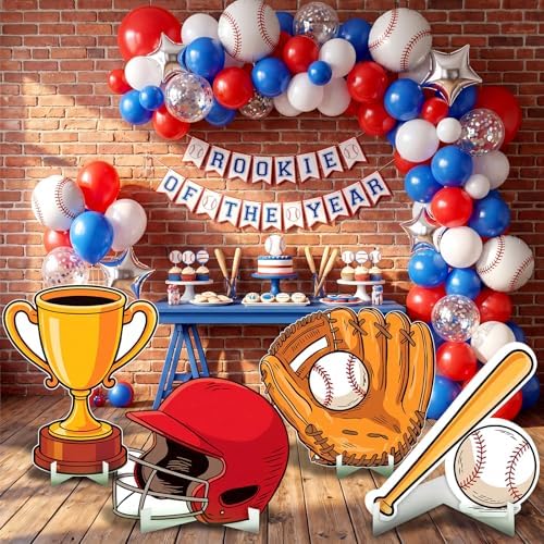 Honoson 4 Pcs Large 24" x 32" Baseball Cardboard Cutouts Standup Life Size, Baseball Party Yard Signs Decoration for Baby Shower Birthday Party Supplies Sports Themed Lawn Classroom Photo Backdrop - Image 5