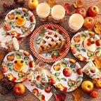 Domensi 250 Pcs Fall Apple Party Paper Plates and Napkins Forks - Image 4