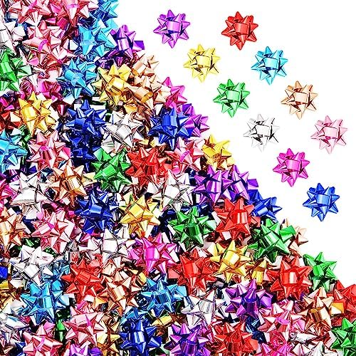 230 Pcs Shiny Decorate Bows for Gift Wrapping, 1 in Mini Gift Wrap Bows for Valentines Decor, Hanukkah, Birthdays, Weddings, Bridal Showers, Baby Showers Occasion (Metallic Color) by PendantofLuck