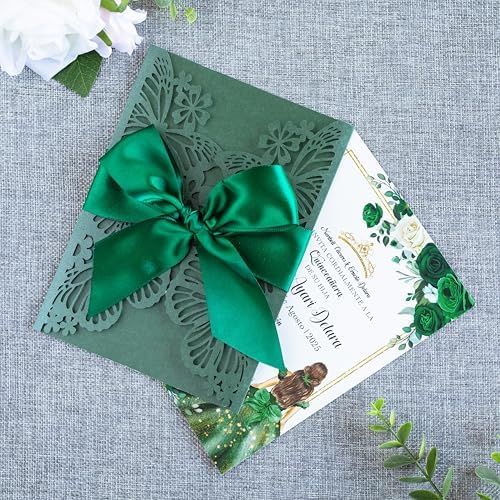 20 PCS Butterfly Quinceanera Invitation, Laser Cut Invitation Cards - Image 4
