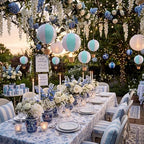 12 Sets 12" Hanging Hot Air Balloon Decortion, Blue - Image 7