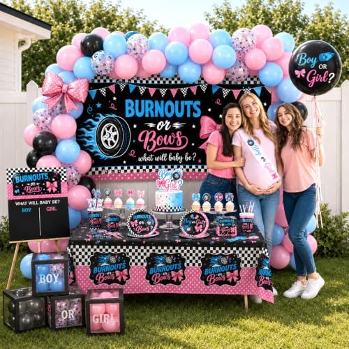 Burnouts or Bows Gender Reveal Decorations for 24 Guests - Image 3